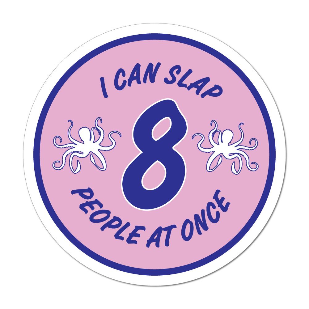 Octopus Rude Funny Sassy Slap 8 Cheeky Laptop Car Sticker Decal | Funny ...