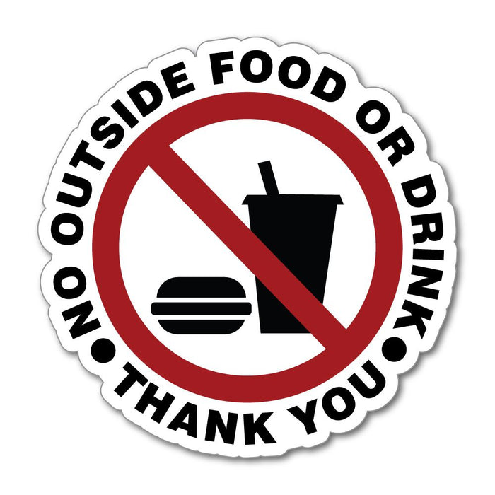 No Food Or Drink Sign Thank You Please Warning Cafe Restaurant Car Sticker Decal