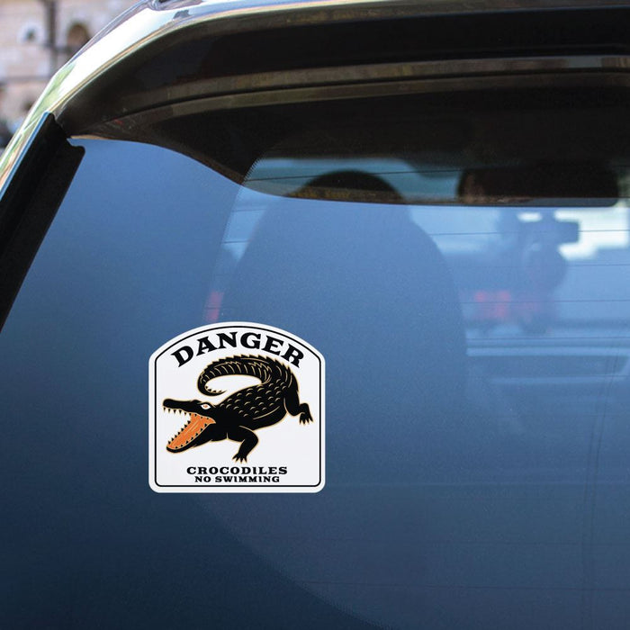 Danger Crocodiles No Swimming Sticker Decal