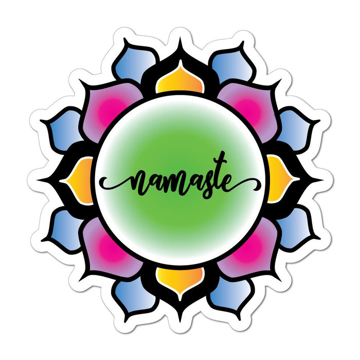 Namaste Flower Lotus Hippie Buddhism Colourful Henna Car Sticker Decal