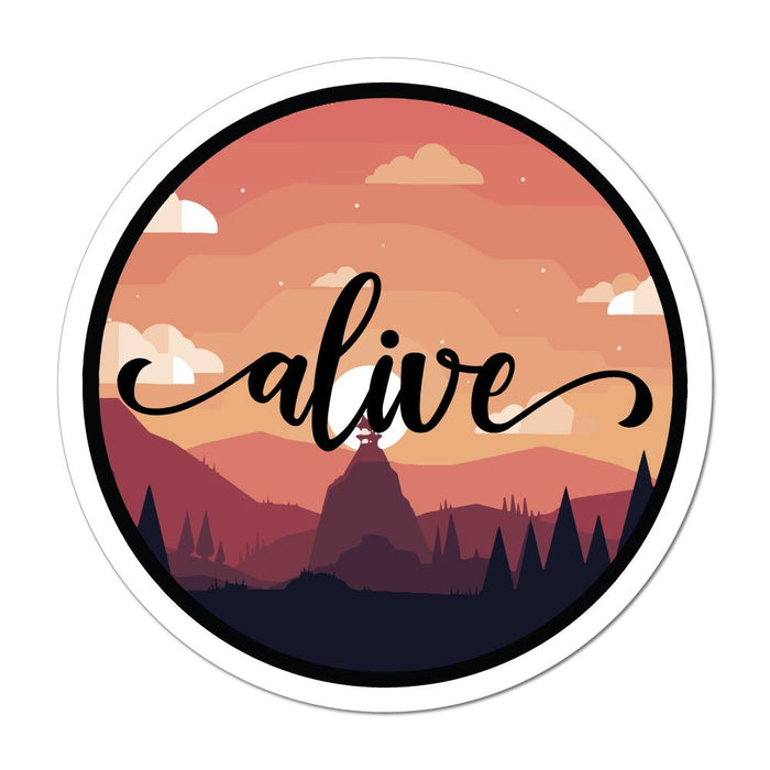 Alive Hike Mountains Trek Walk Happy Camping Road Trip Car Sticker Decal