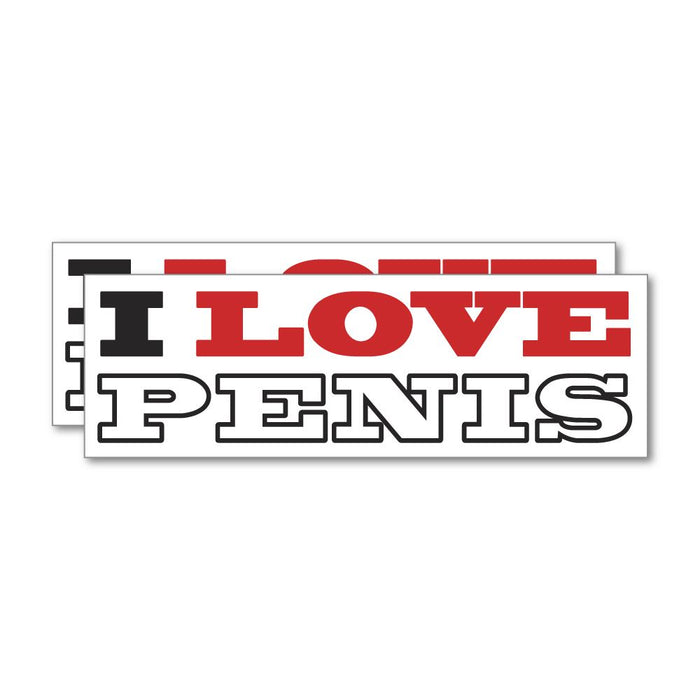 2X I Love Penis Sticker Decal