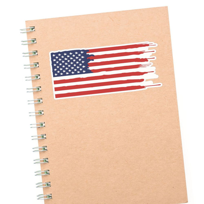 Vintage Rustic American Flag Usa Sticker Decal