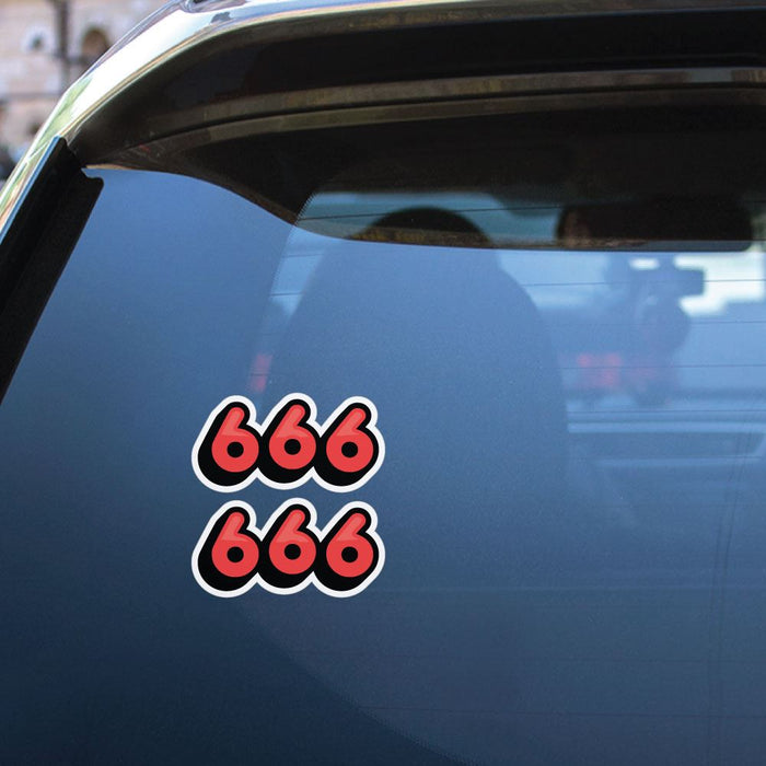 2X Devils Number 666 Sticker Decal