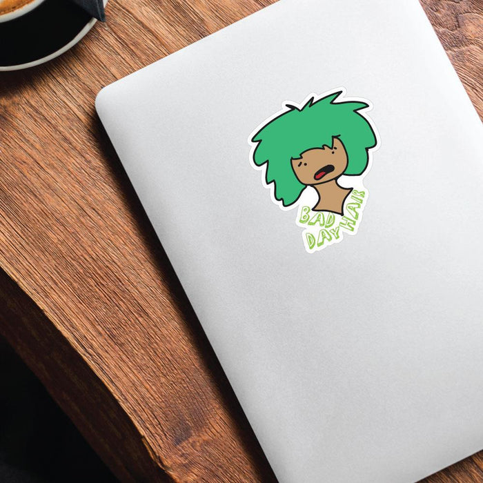 Green Bad Hair Day Sticker Decal