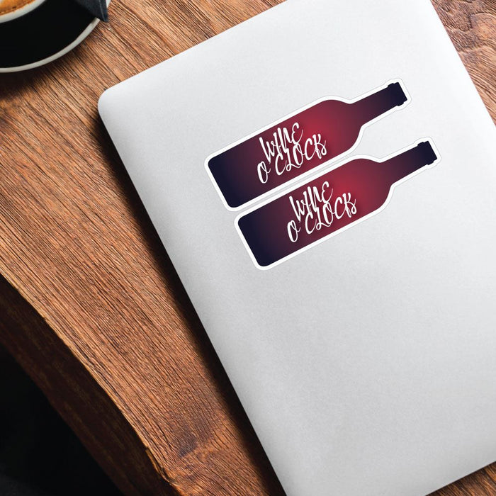 2X Wine O Clock Sticker Decal