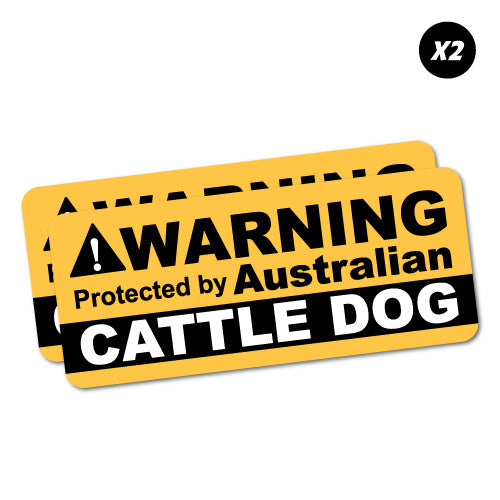 2X Warning Cattle Dog Sticker
