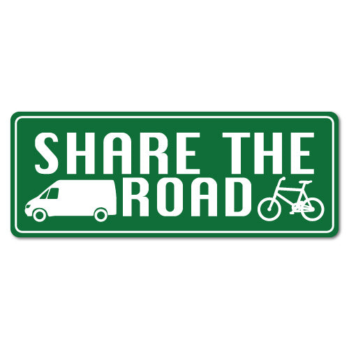 Share The Road Van Truck Bicycle Cyclist Sticker