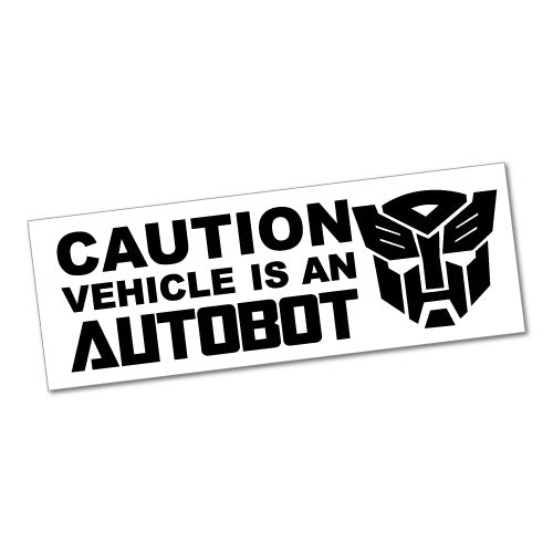 Funny Caution Warning Robot Sticker
