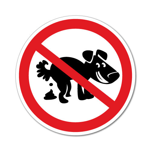 No Pet Dog Pooping Sign Sticker