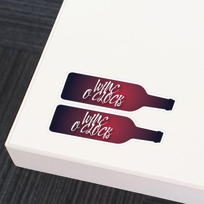2X Wine O Clock Sticker Decal