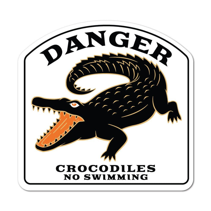 Danger Crocodiles No Swimming Sticker Decal