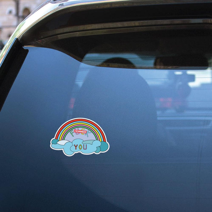 Fck You Rainbow Cloud Sticker Decal