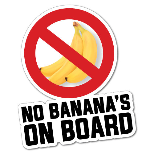 No Bananas On Board Sticker