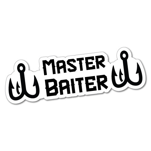 Master Baiter Funny Fishing Sticker Decal - PopArt Vinyl, Waterproof, Multi-Color
