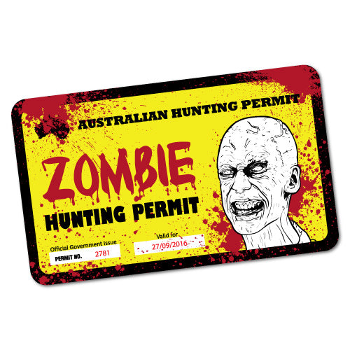 Australian Zombie Hunting Permit Sticker
