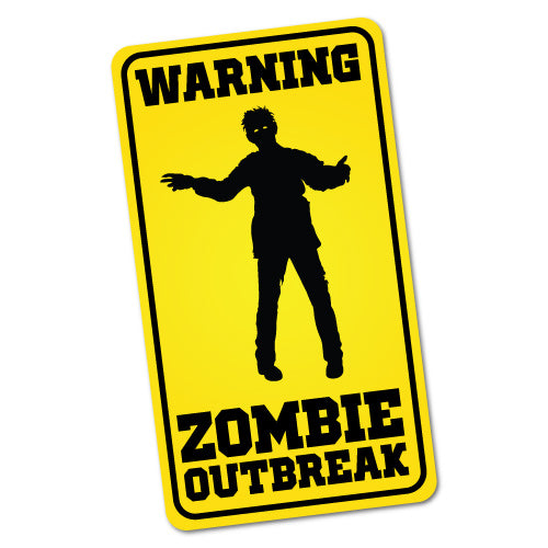 Warning Zombie Outbreak Sticker
