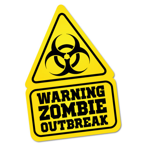 Warning Zombie Outbreak Symbol Sticker