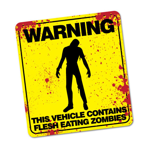 Warning Contains Flesh Eating Zombies Sticker