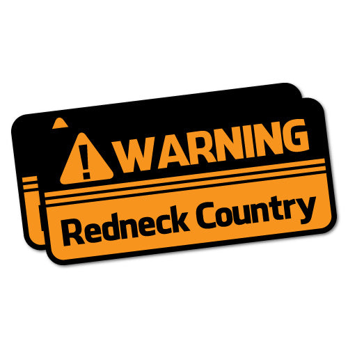 2X Warning Redneck Country Car Sticker