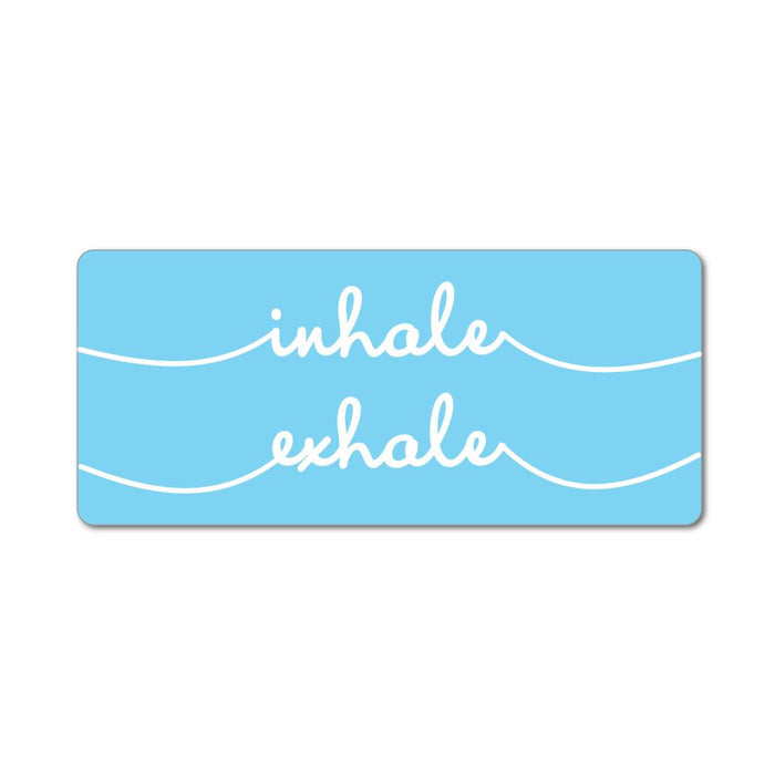 Inhale Exhale Relax Meditate Calligraphy Calm Chill Blue Car Sticker Decal