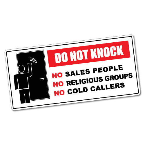 Do Not Knock Sales Religious Groups Cold Callers Door Sticker