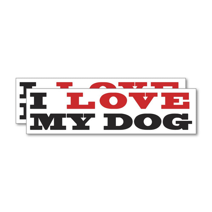 2X I Love My Dog Sticker Decal