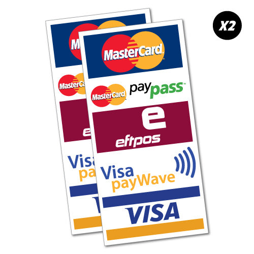 2X Mastercard Paypass Eftpos Visa Paywave Sticker
