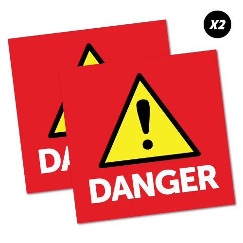 2 X Danger Sticker