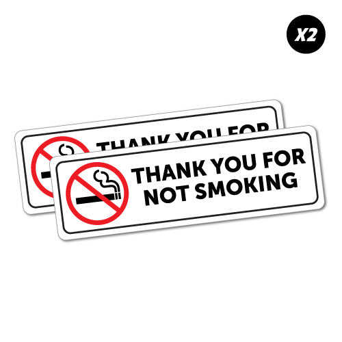 2 X Thankyou For Not Smoking Sticker