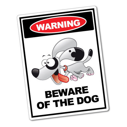 Warning Beware Of The Dog Sticker