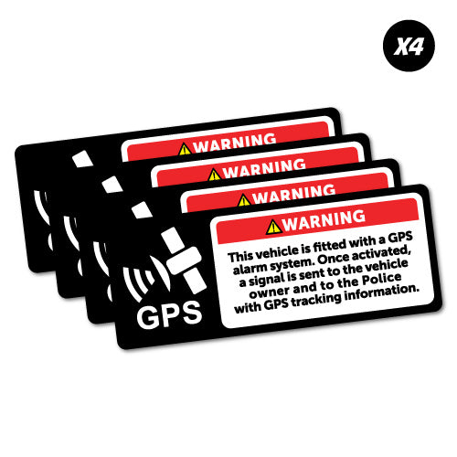 4X Warning Gps Alarm System Sticker | Warning Signs Stickers - Sticker ...