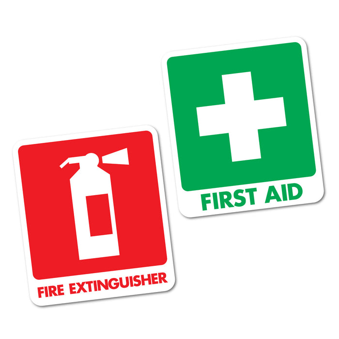 First Aid & Fire Extinguisher Sticker