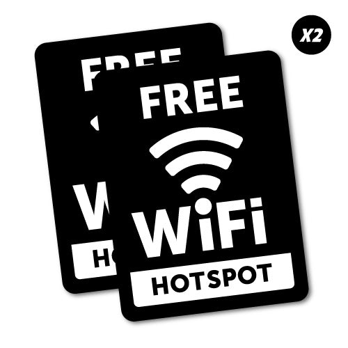 2X Free Wifi Hotspot Sticker