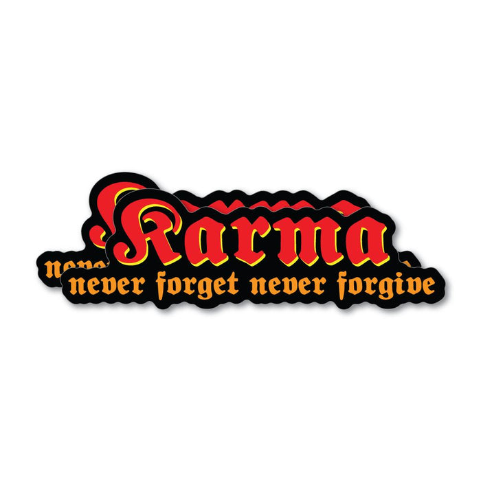 2X Karma Never Forget Never Forgive Sticker Decal