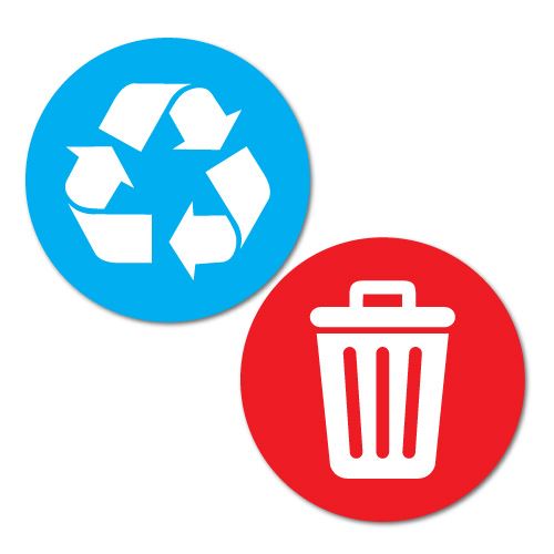 Recycle Bin Trash Rubbish Bin Blue And Red Stickers Decal
