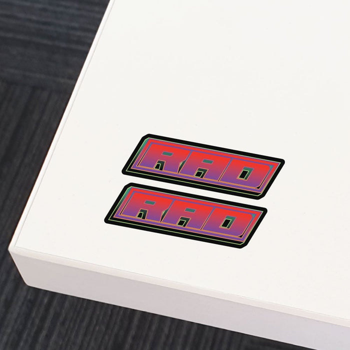 2X Rad Sign Sticker Decal