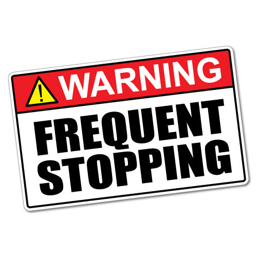 Caution Frequent Stopping Sticker