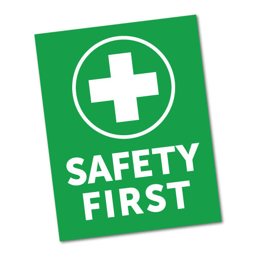 Sticker Safety First Sign Safety First Sticker | First Aid Stickers - Sticker Collective