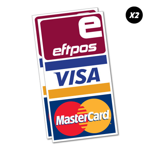Eftpos Visa Mastercard X2 Sticker | Hospitality, Retail Stickers ...