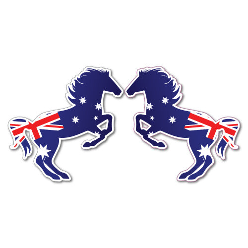 Horses Australian Flag Sticker