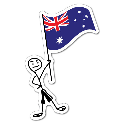 Stickboy With Aussie Flag Sticker