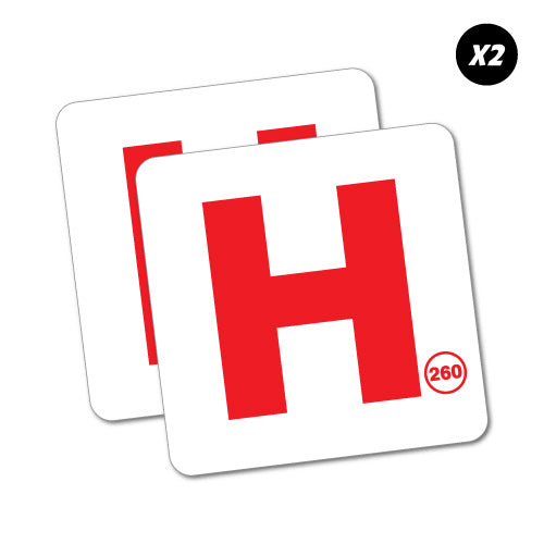 2X Hoon Red P Plate 260 Limit Sticker