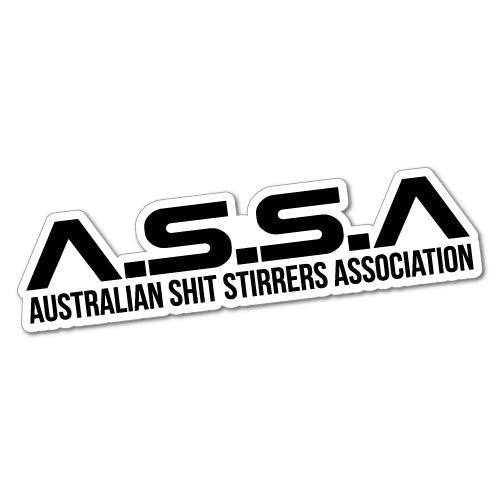 A.S.S.A Aussie Sh*T Stirrers Association Sticker | Funny Stickers ...
