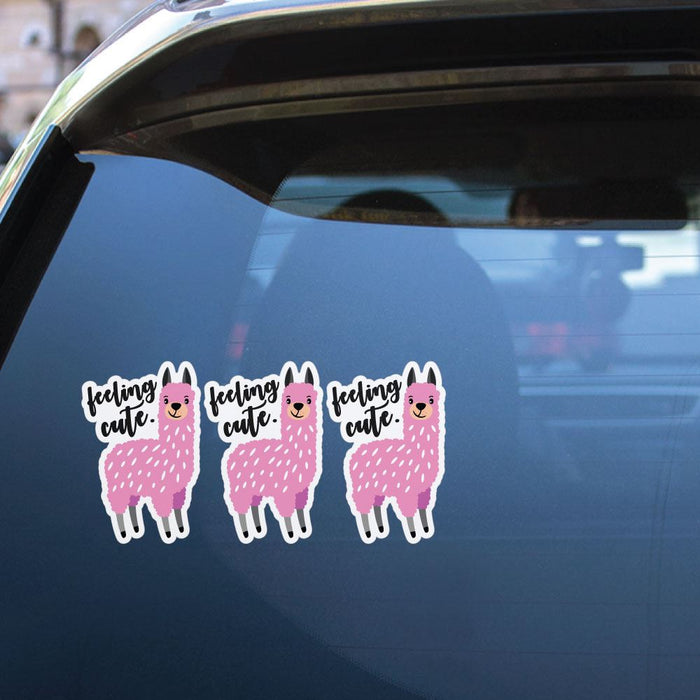 3X Feeling Cute Llama Sticker Decal