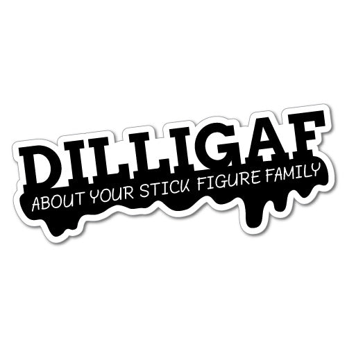 Dilligaf Stick Figure Family Sticker