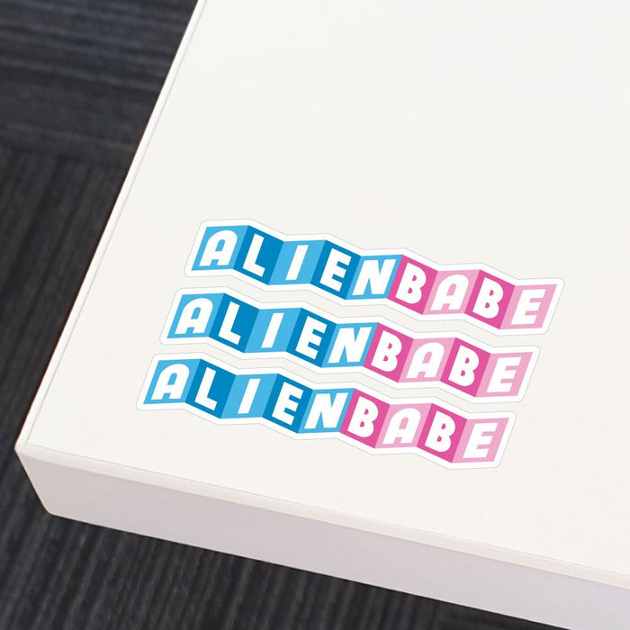 3X Alien Babe Sticker Decal