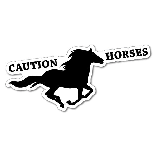 Caution Horses Country Car Sticker