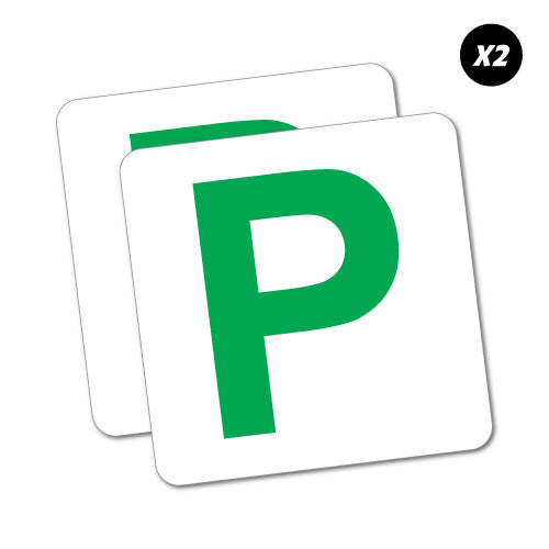 2X Green P Plate Probationary Sticker