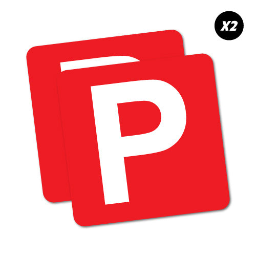 2X P Probationary Plate Red Sticker